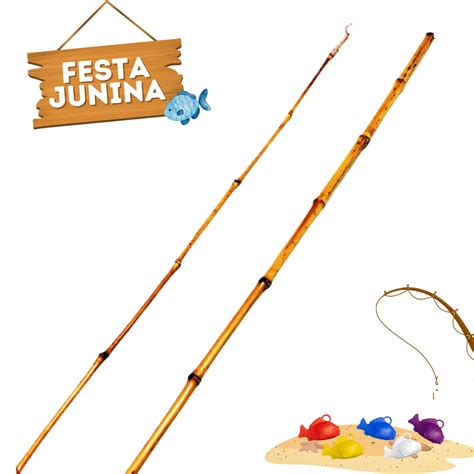 06 Vara Varinha Bambu Pesca Pescaria Festa Junina Julina Shopee Brasil