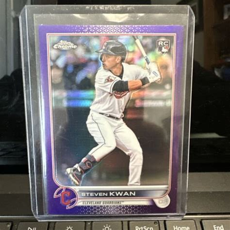 2022 Topps Chrome Update Steven Kwan Rookie Purple Refractor USC85