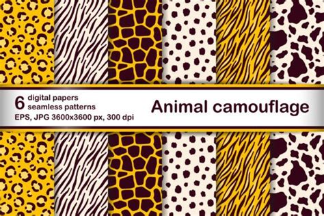 Animals Camouflage Patterns Graphic by xenya1994 · Creative Fabrica