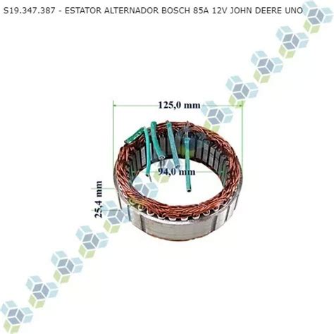 Estator Alternador Bosch 85a 12v John Deere Uno Parcelamento Sem Juros