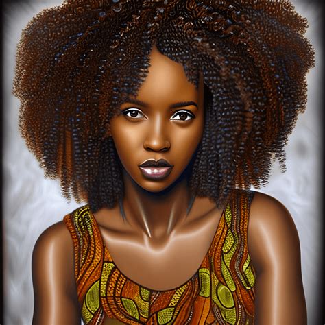 Art de cheveux bouclés pour femmes à la peau brune africaine éclatante