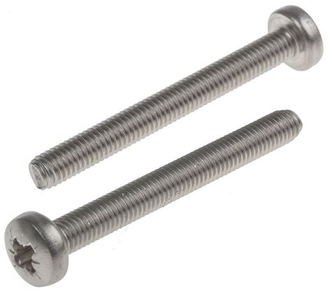 RS PRO Pozidriv Pan A2 304 Stainless Steel Machine Screws DIN 7985