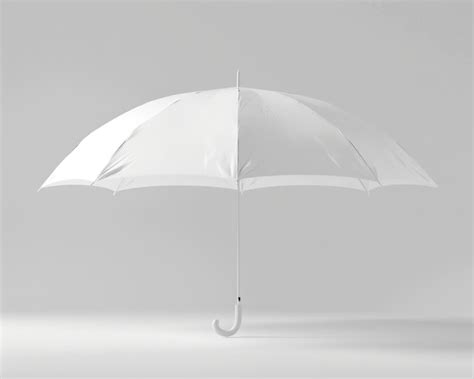 Premium Photo Blank White Open Umbrella Mockup For Branding Empty Parasol Template On White