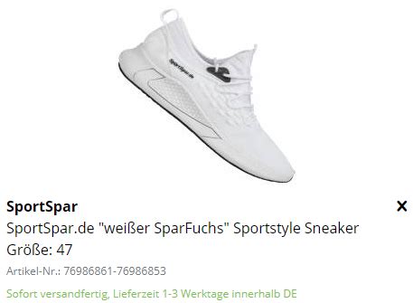 LIMITIERT NUR 7 777 STÜCK SportSpar Sportstyle Sneaker Größe 45 bis