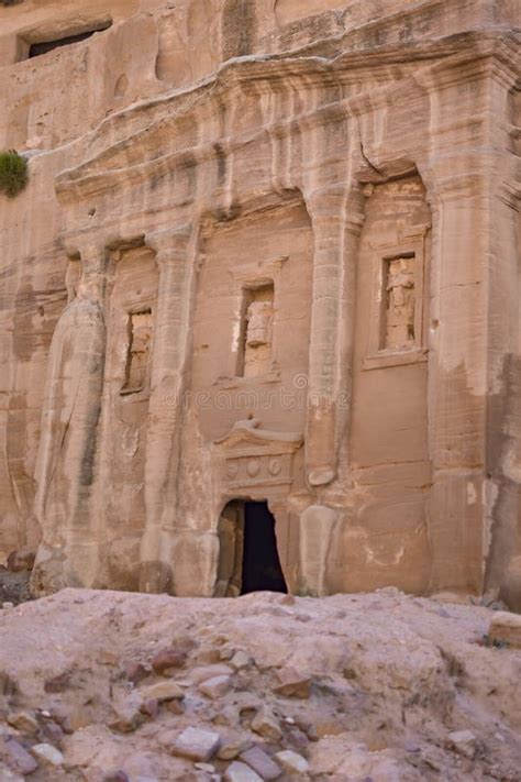 Entrance To A Tomb Carved Into The Rock In The Hegra Archaeological