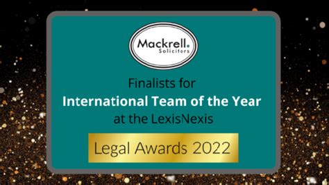 Mackrellsolicitors Up For International Team Of The Year Award