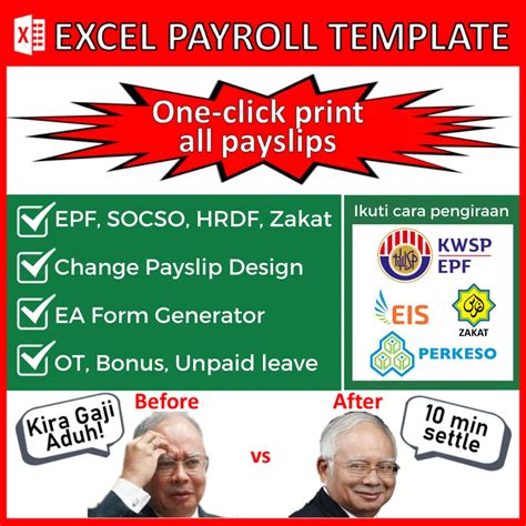 Jual Payroll Excel Salary Template Excel Payroll Salary Template