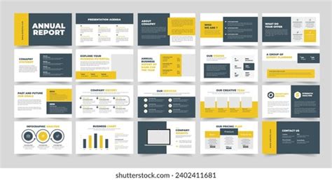 Annual Report Presentation Template Annual Report Stock Vector (Royalty Free) 2402411681 ...