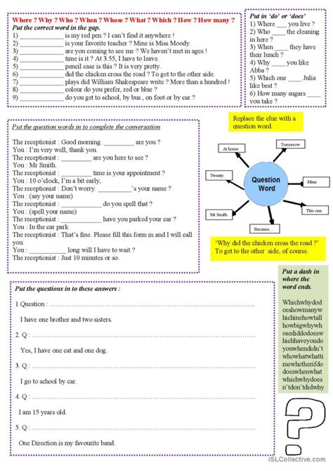 Question Words English Esl Worksheets Pdf Doc