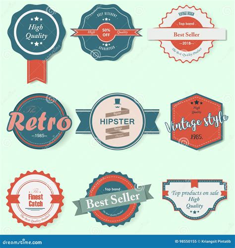 Vector Set Of Vintage Labels Illustration Stock Vector Illustration