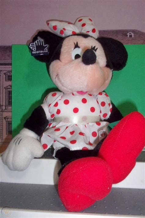 Applause Disney Minnie Mouse Plush Doll Red And White Polka Dots 13 Inch