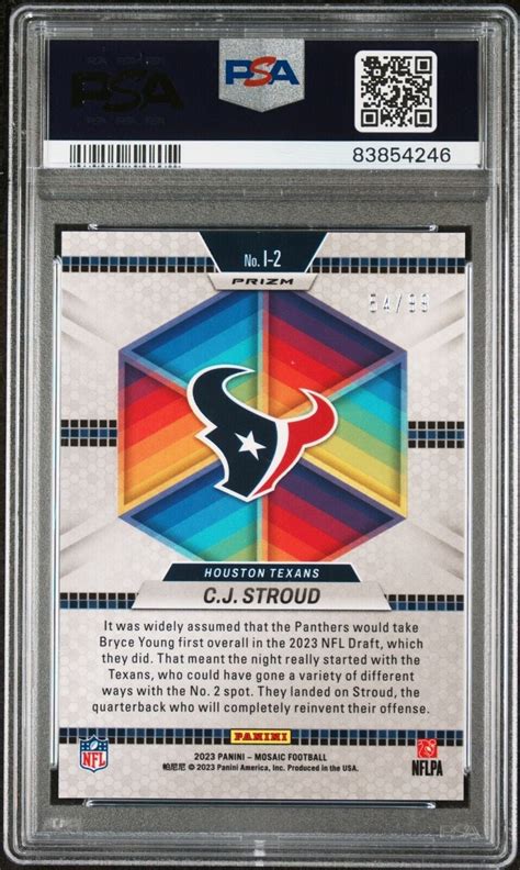 FS CJ Stroud PSA 9 Blue Prism Introductions /99 - Panini Mosaic : r ...