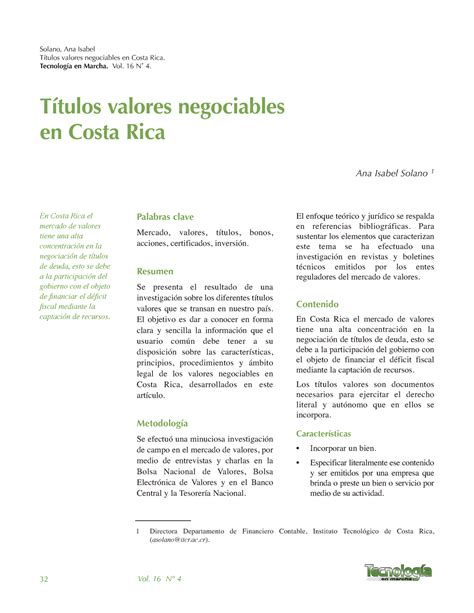 Dialnet Titulos Valores Negociables En Costa Rica 4835463 Títulos Valores Negociables En Costa