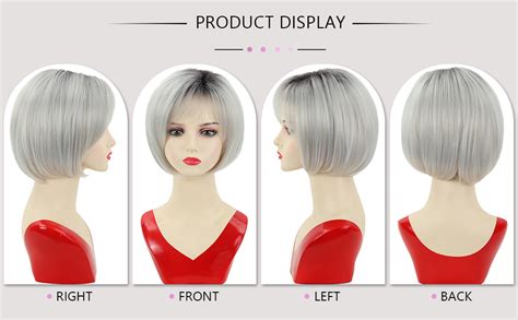 Amazon TISHINING Short White Blonde Bob Wig With Bangs For White Women Ombre Blonde