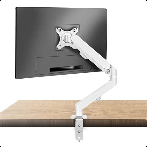 HILLPORT Support Écran PC Blanc Moniteur Bras Simple de 17 à 34 Pouces