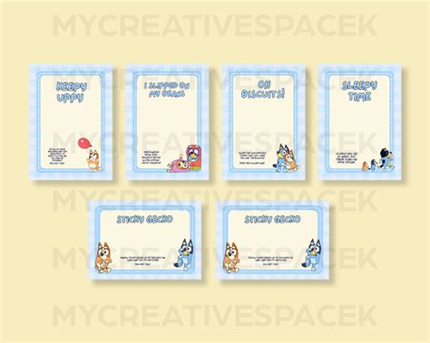 Bluey Party Favors Printable Bluey Favors Bluey Keepy Uppy Etsy