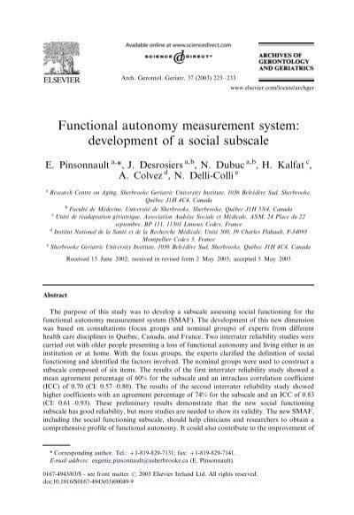 Functional Autonomy Measurement System Psychwiki