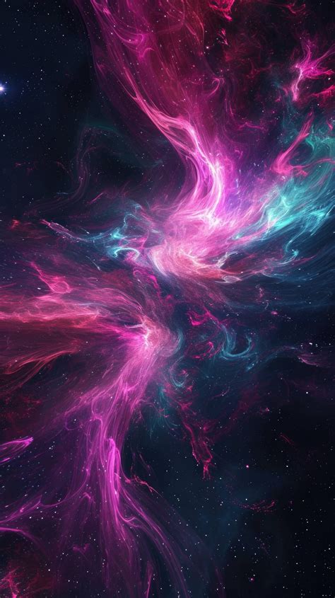 pink and blue nebula wallpaper, space art, abstract galaxy background ...