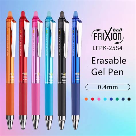 Caneta Gel Apag Vel Pilot Frixion 8 Cores Ponta De 0 4mm Tinta