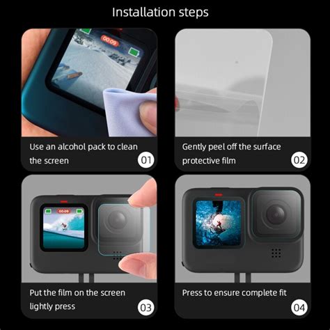Film protecteur H D verre trempé protecteur d écran pour caméra gopro