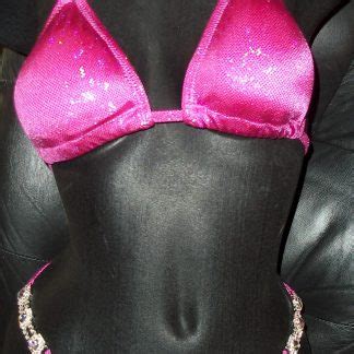 Style Hot Pink Metallic Hologram Competition Bikini With