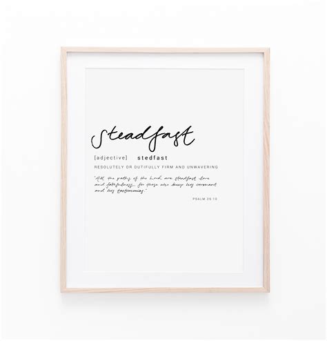 Steadfast Definition Art Print Bible Verse Art Print | Etsy