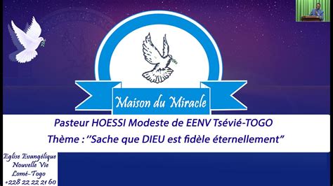 Message du Pst HOESSI Modeste de EENV Tsévié TOGO 31 12 2023 Thème