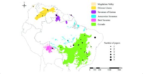 Map Showing The Location Of Tropical Savannas In South America To