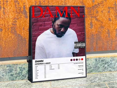 Kendrick Lamar damn Album Cover Poster, Tracklist Poster 6 - Etsy