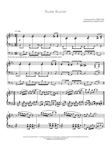 Rude Buster Deltarune Piano Sheet Music By Toby Fox Sheet Music For