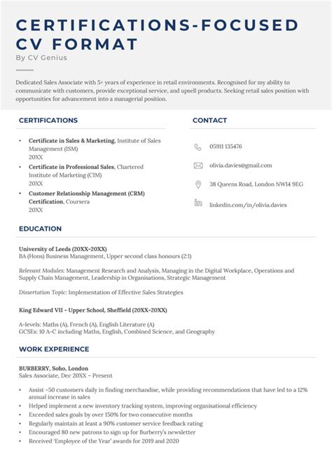 cv format   templates guide