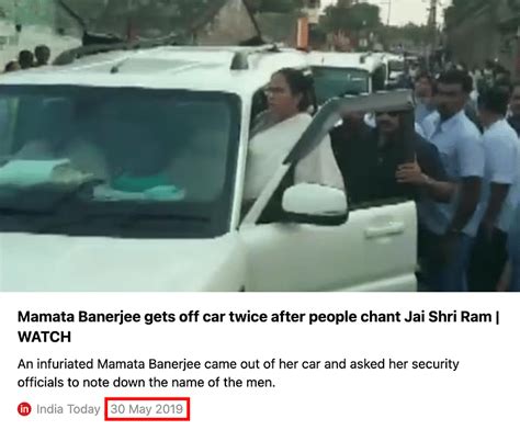 Fact Check 2019 Video Of Mamata Banerjee Reacting To Jai Shri Ram Resurfaces On Social Media