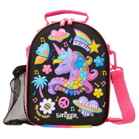 Jual SMIGGLE CURVED HARDTOP LUNCHBOX WITH STRAP UNICORN BLACK Shopee