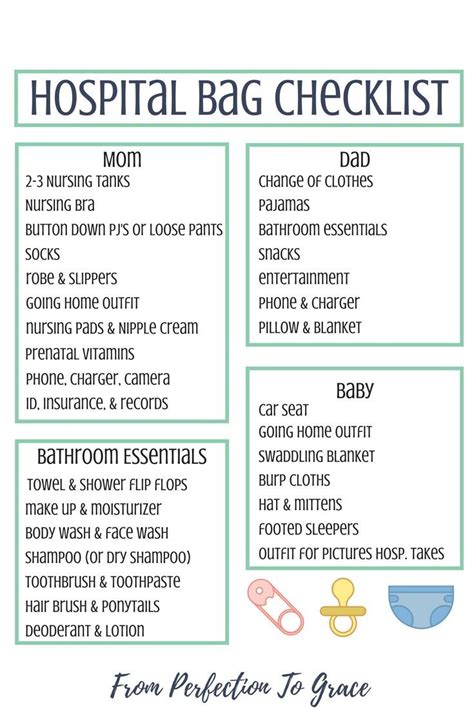 Hospital Bag Checklist Printable