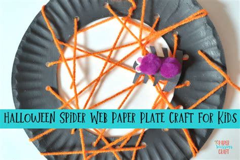 Easy Halloween Spider Web Paper Plate Craft For Kids