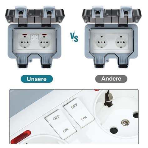 Izrielar Prise Étanche Double Prise Electrique Extérieure Étanche Prise