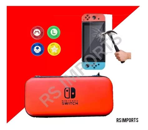 Case Capa Estojo Pel Cula Vidro Grip Nintendo Switch