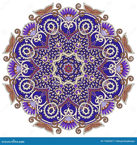 Mandala Symbole Indien Spirituel Décoratif De Cercle De L écoulement