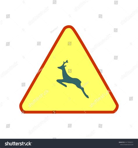 Beware Deer Crossing Warning Traffic Signs Royalty Free Stock Vector