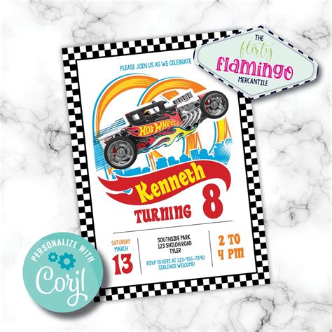 Invitaci N De Hot Wheels Invitaci N De Cumplea Os De Hot Wheels Fiesta De Cumplea Os De Hot
