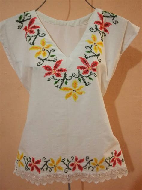 Blusa Artesanal Blusa Bordada A Mano Blusa Artesanal Vestidos