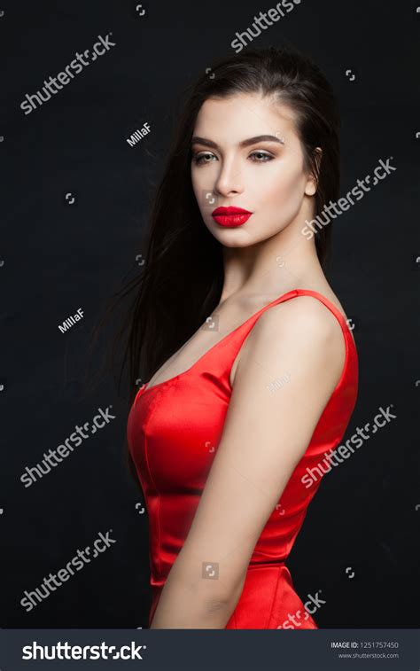 Стоковая фотография 1251757450 Sexy Fashion Model Brunette Long Hair Shutterstock