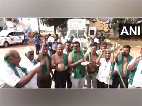 Karnataka Farmers Stage Half Naked Protest Amid Bengaluru Bandh Over