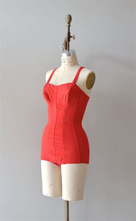 1950s Swimsuit Vintage 50s Bathing Suit The Red Hots Vintage Swimsuits Vintage Bathing