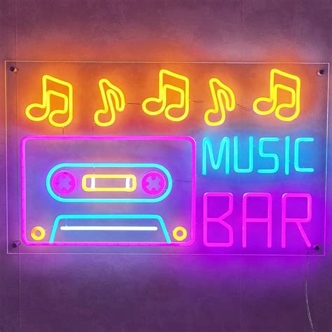 Music Bar Neon Sign | Groove and Vibes | The Art Neon