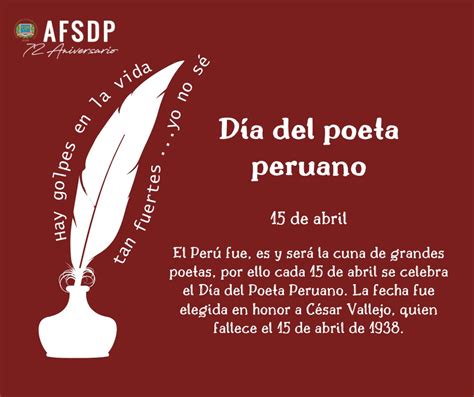 15 de Abril Día del poeta peruano AFSDP