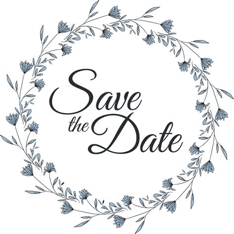 Save The Date With The Floral Wreath Beautiful Design For Wedding