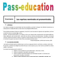 Reprises nominales et pronominales 4ème Cours Pass Education