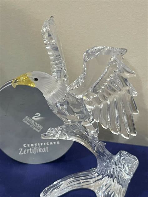 Mavin Swarovski Crystal Figurine Bald Eagle High Feathered