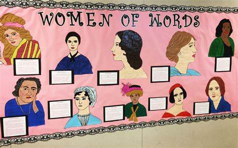 Womens History Bulletin Board Featuring Women Writers History